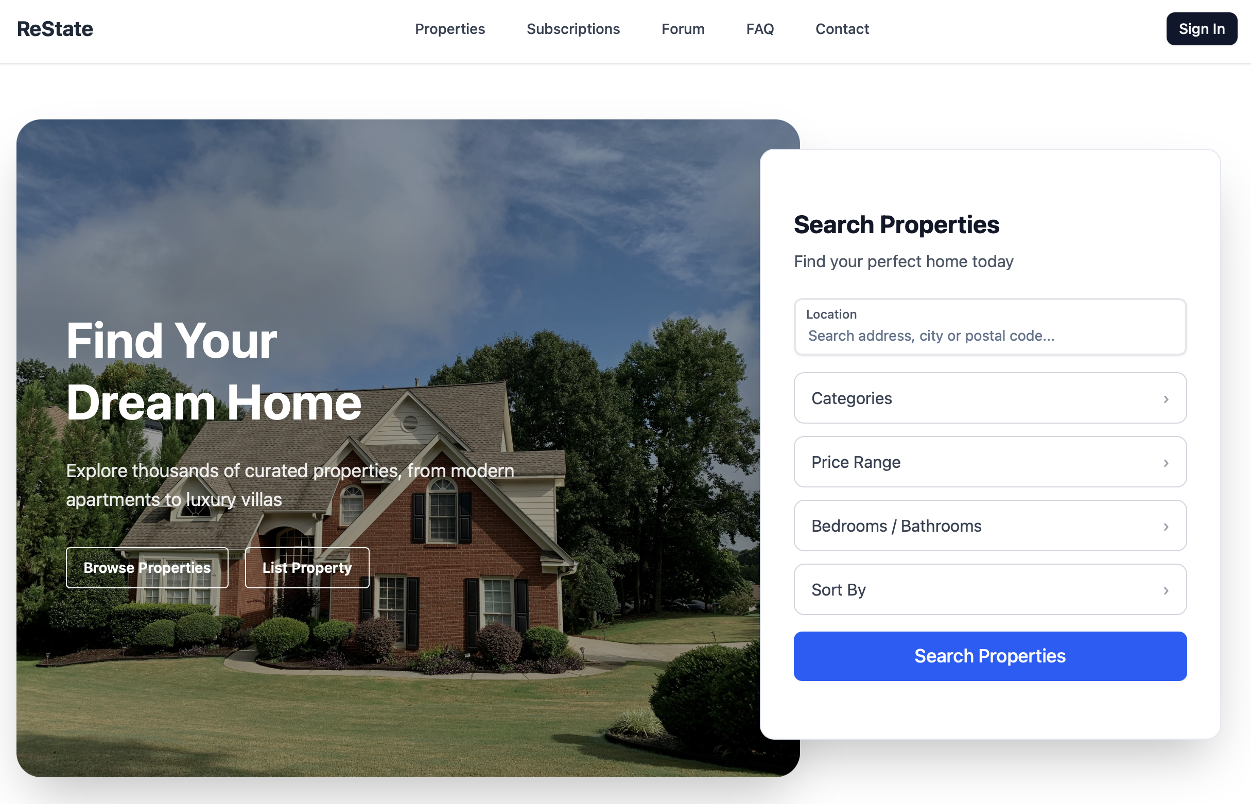 Real Estate Website